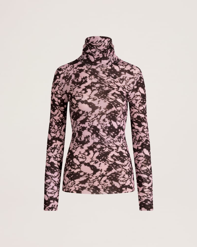 Truffle Wool Long Sleeve Top in PINK/BROWN