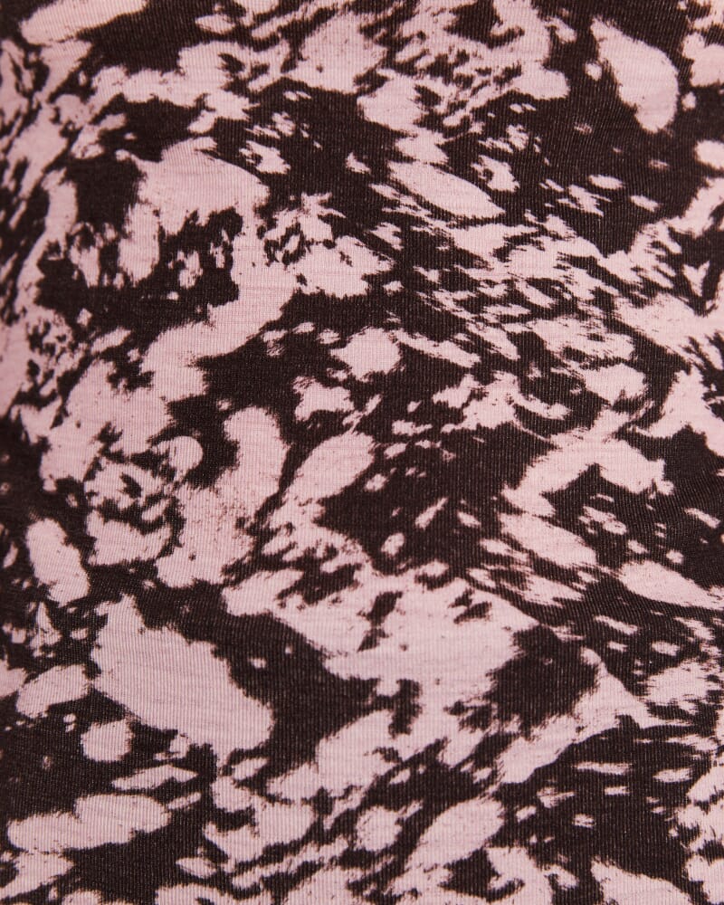 Truffle Wool Long Sleeve Top in PINK/BROWN