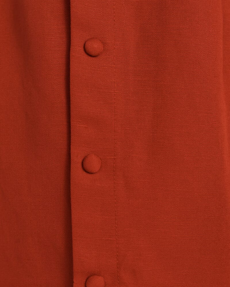 Remy Button Front Mini Dress in SCARLET