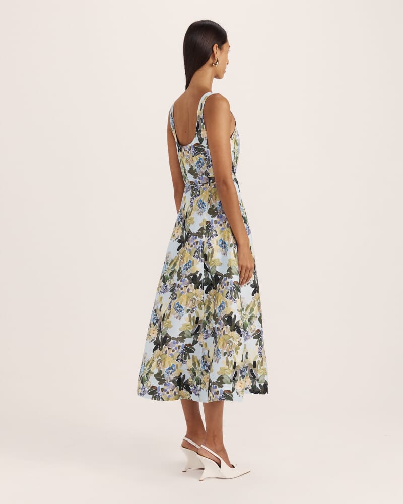 Grove Linen Blend Midi Dress in MULTI