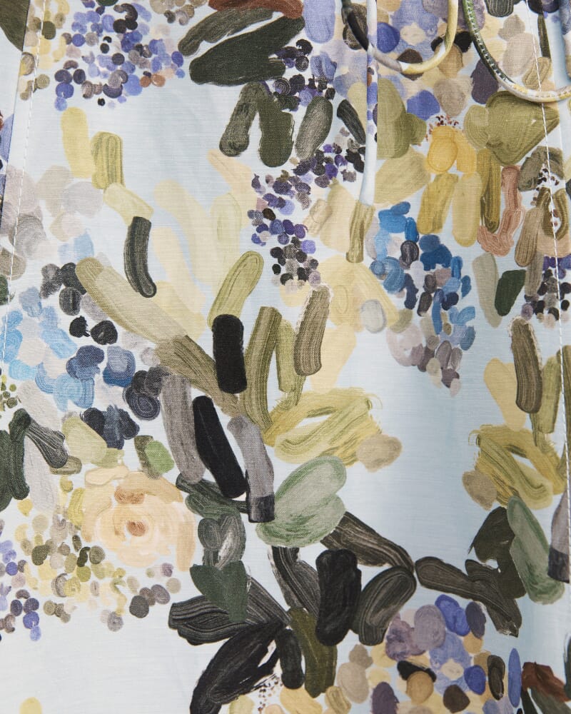 Grove Linen Blend Midi Dress in MULTI