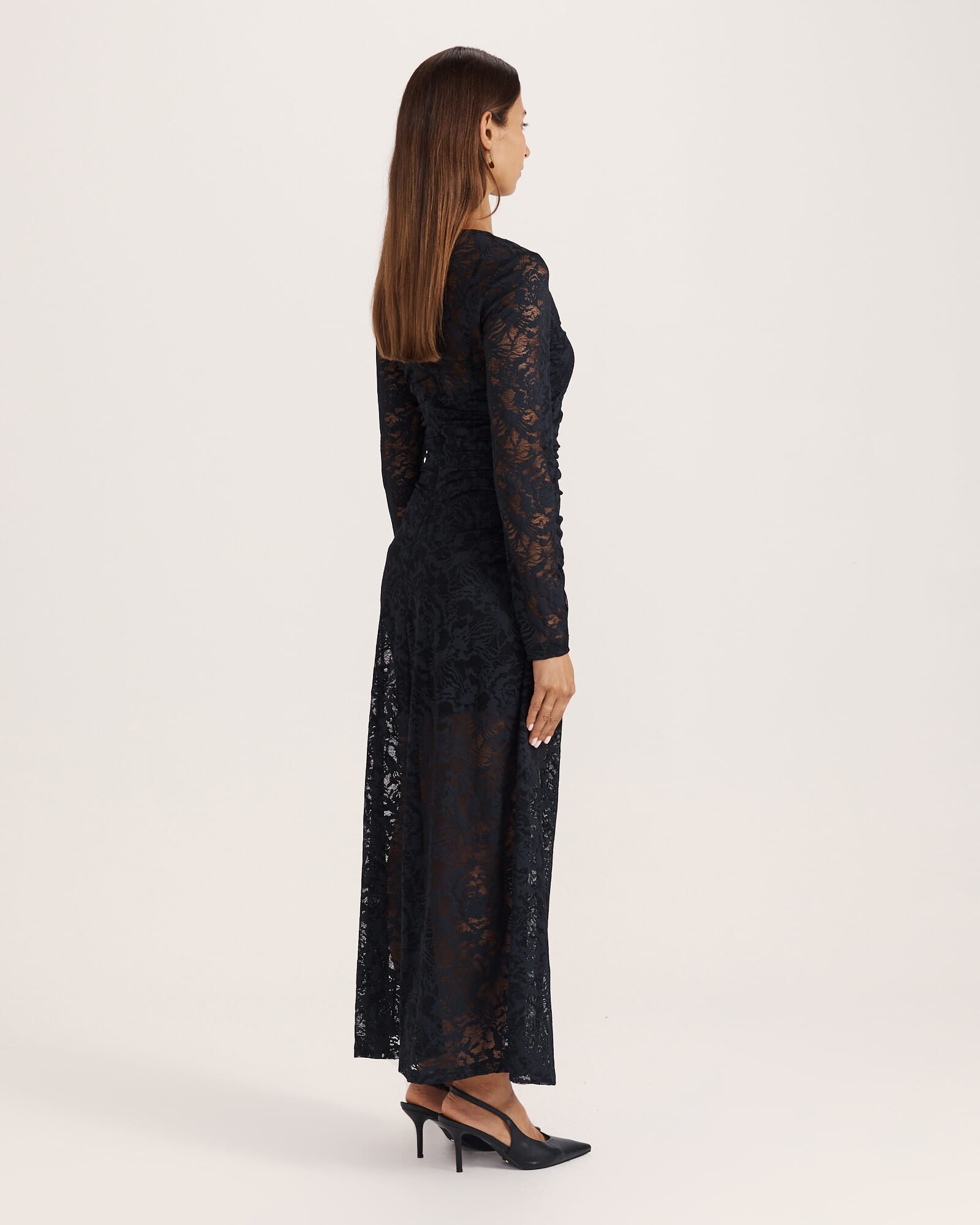 Stella Lace Maxi Dress in Black - SABA