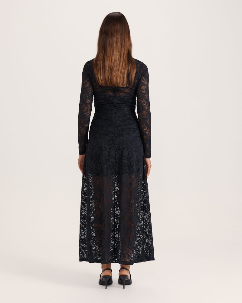 Stella Lace Maxi Dress in BLACK