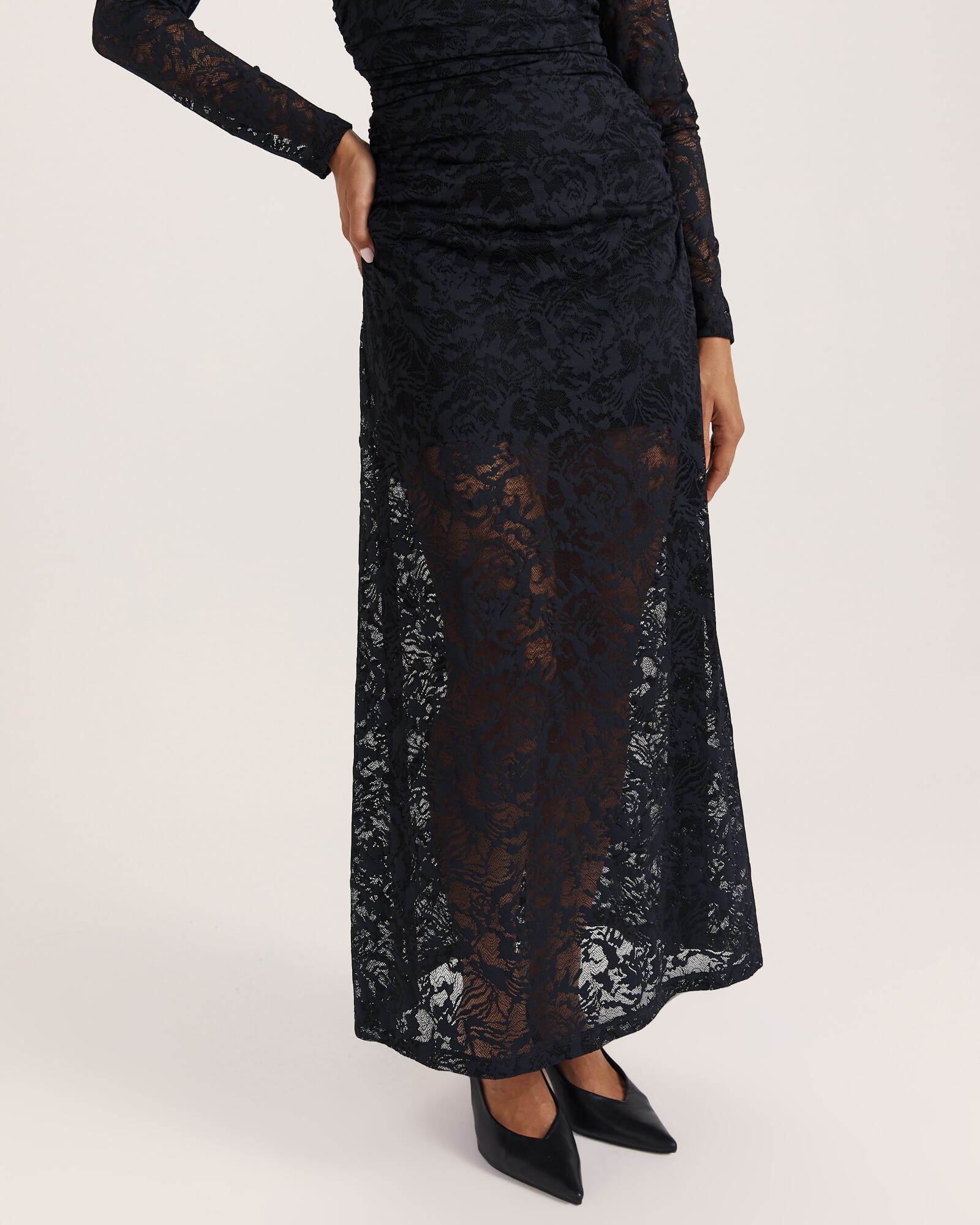 Stella Lace Maxi Dress in Black - SABA