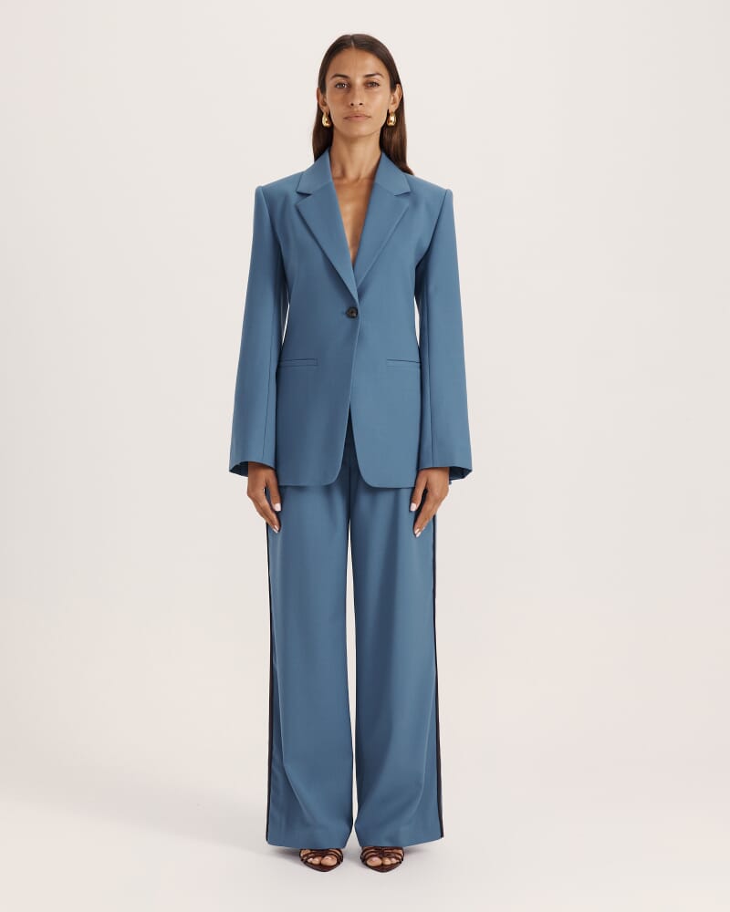 Celeste Wool Contoured Blazer in STEEL BLUE