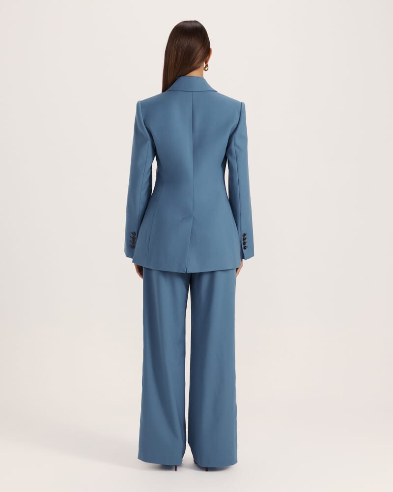 Celeste Wool Contoured Blazer in STEEL BLUE