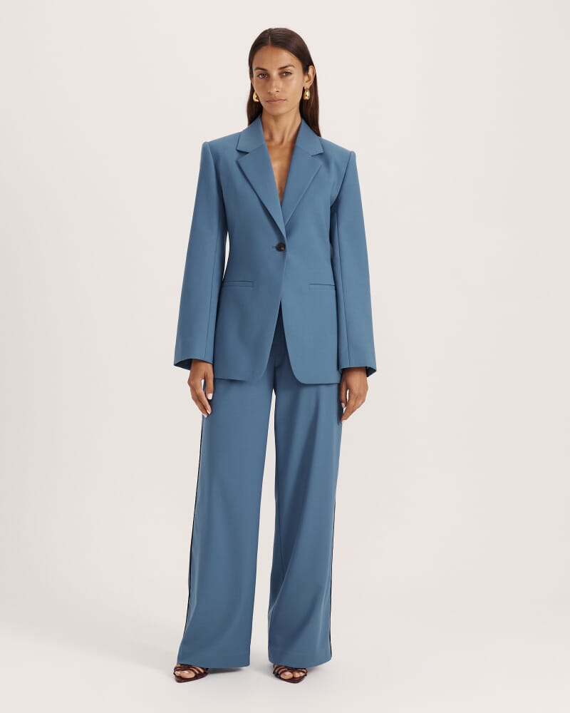 Celeste Wool Contoured Blazer in STEEL BLUE
