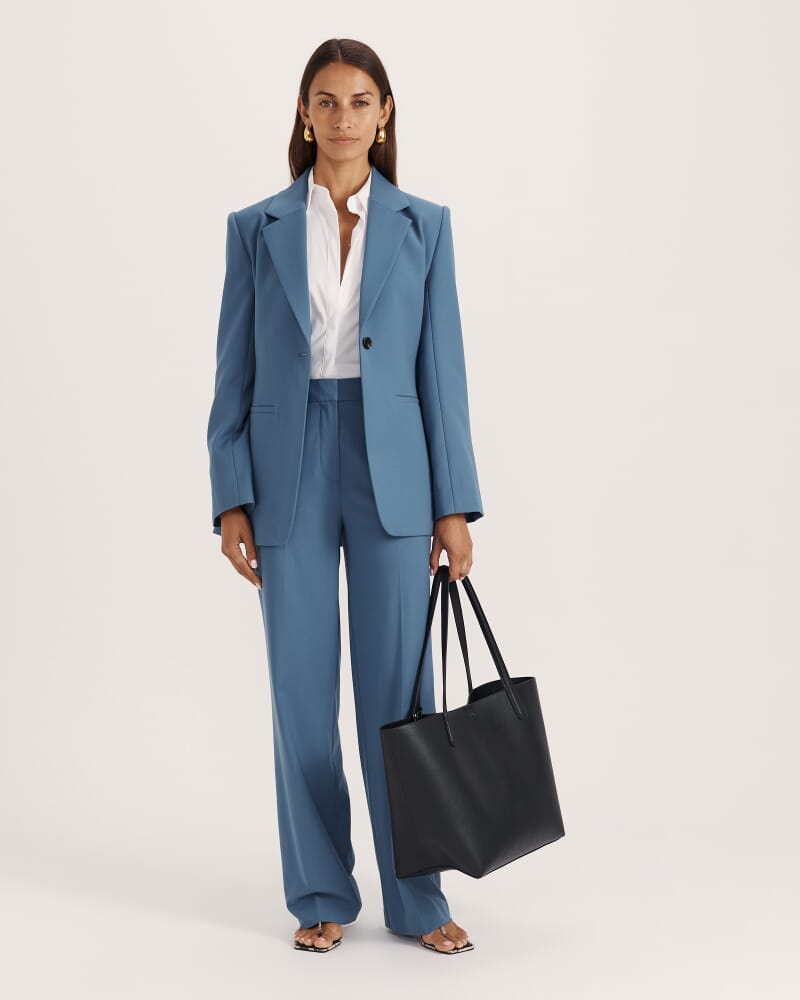 Celeste Wool Contoured Blazer in STEEL BLUE