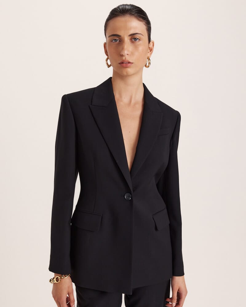 Celeste Wool Classic Blazer in BLACK