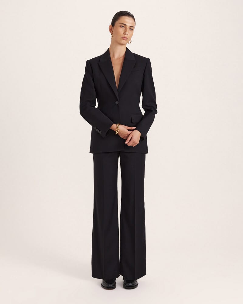 Celeste Wool Classic Blazer in BLACK