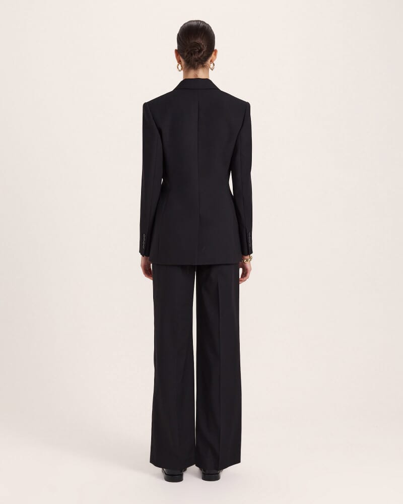 Celeste Wool Classic Blazer in BLACK
