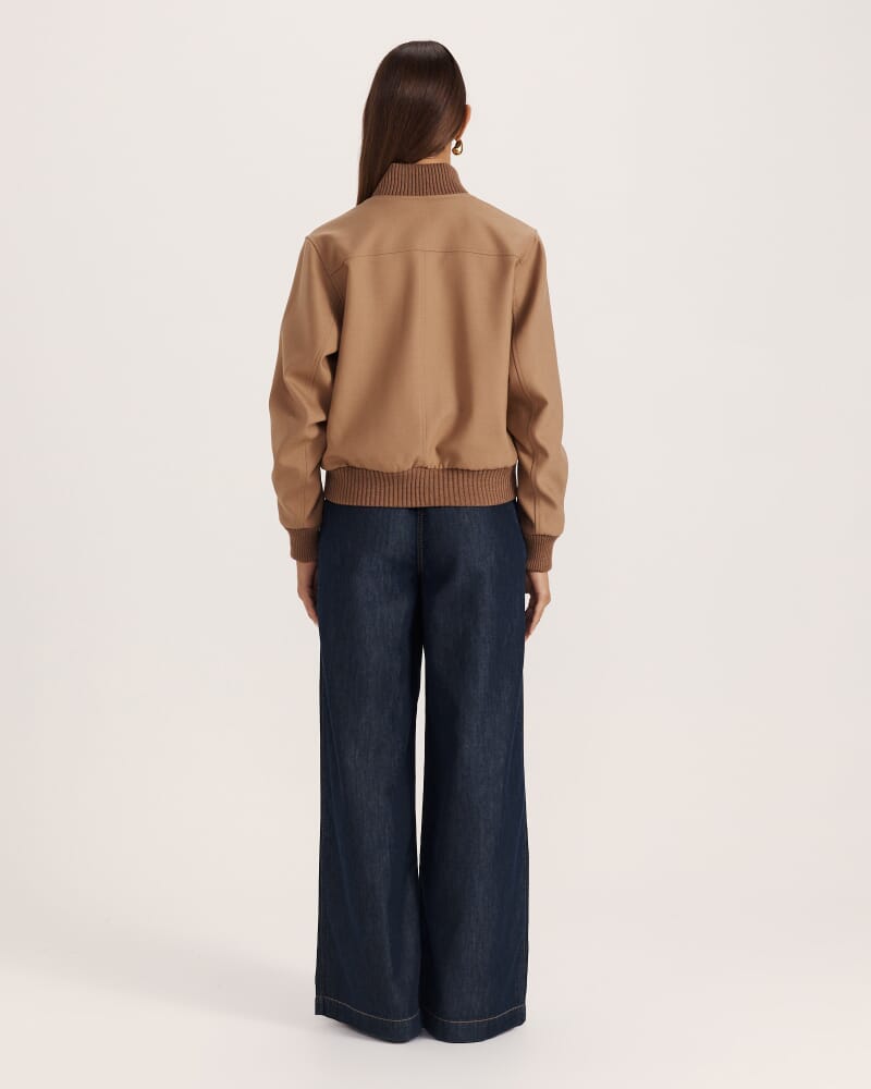 Fae Wool Bomber in TAN