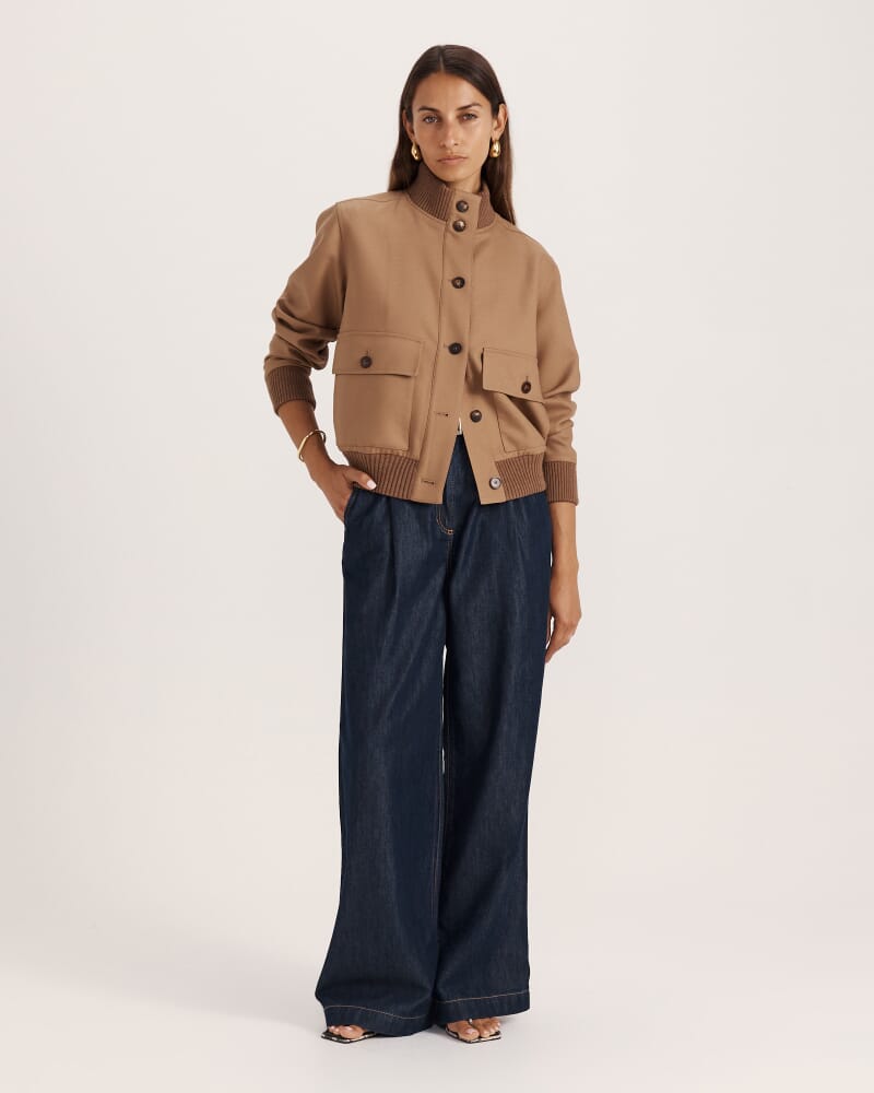 Fae Wool Bomber in TAN