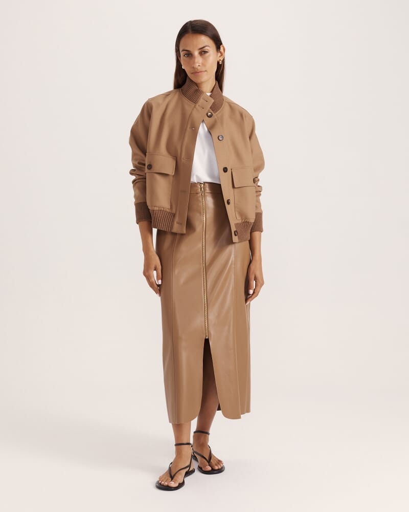 Fae Wool Bomber in TAN