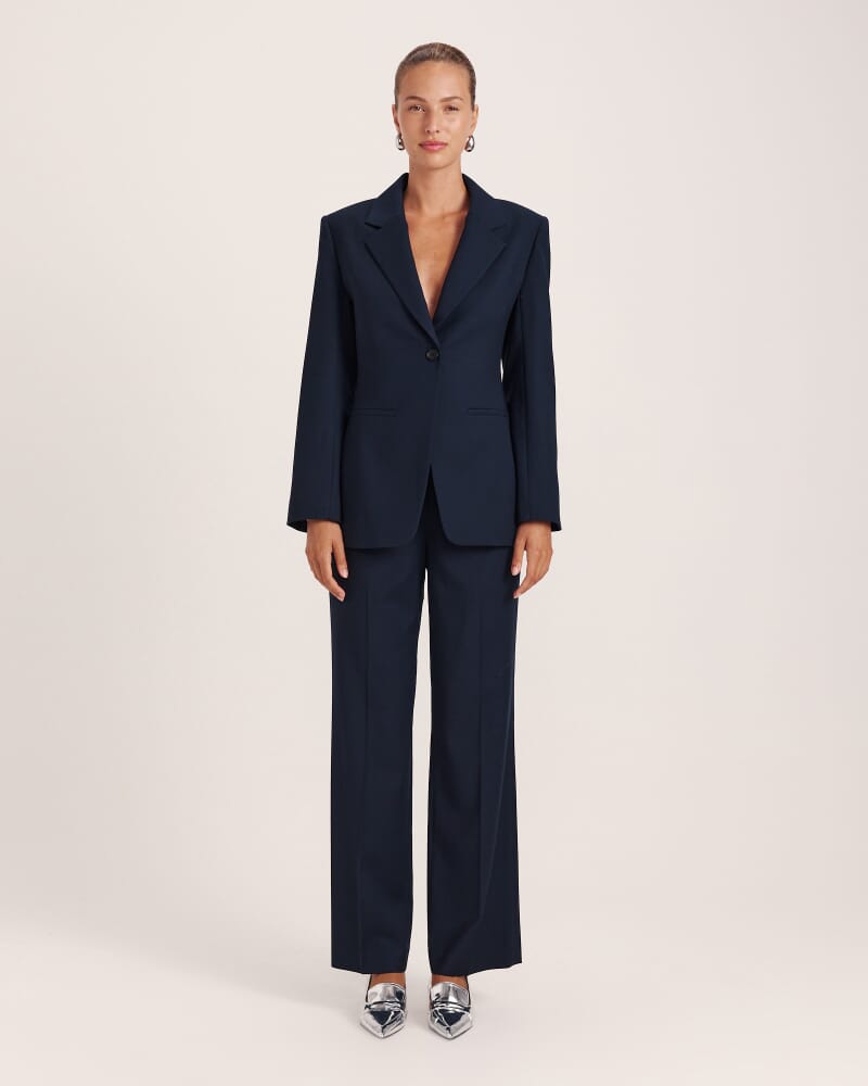 Celeste Wool Contoured Blazer in FRENCH NAVY