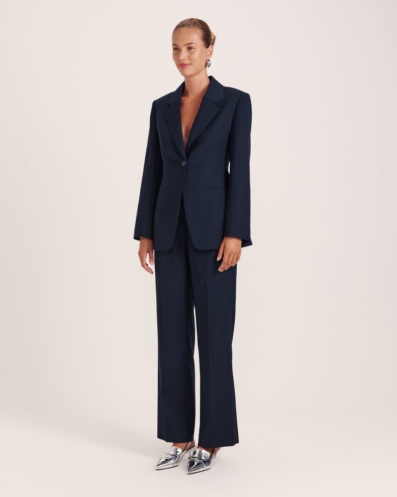 Celeste Wool Contoured Blazer in FRENCH NAVY