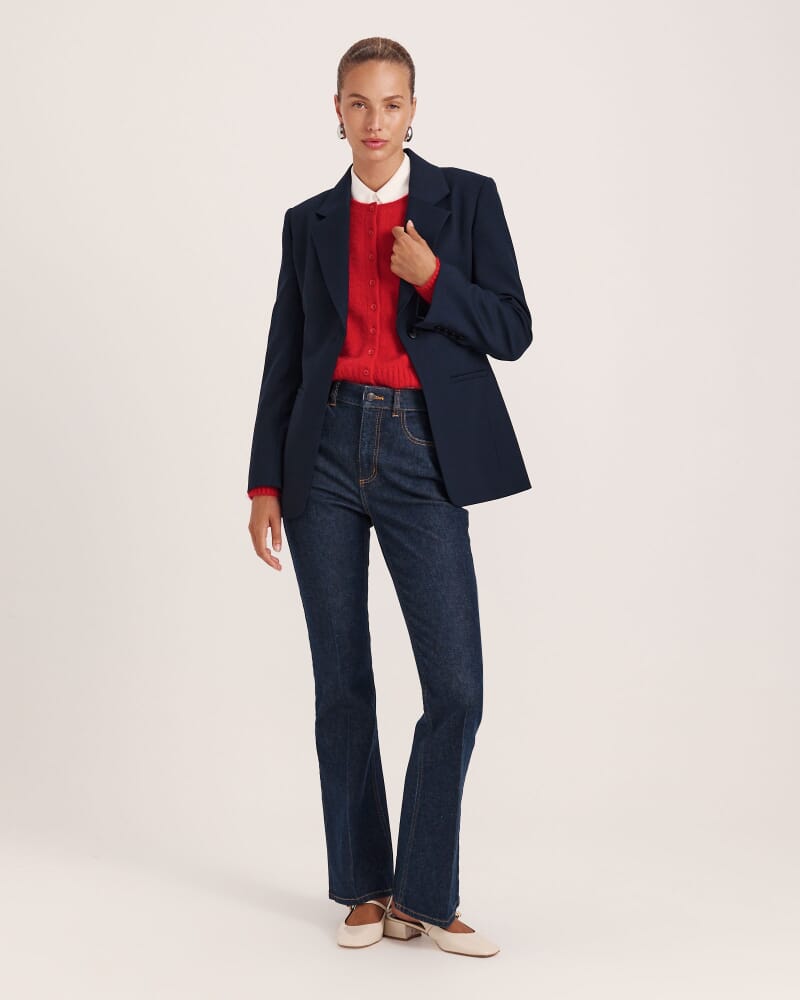 Celeste Wool Contoured Blazer in FRENCH NAVY