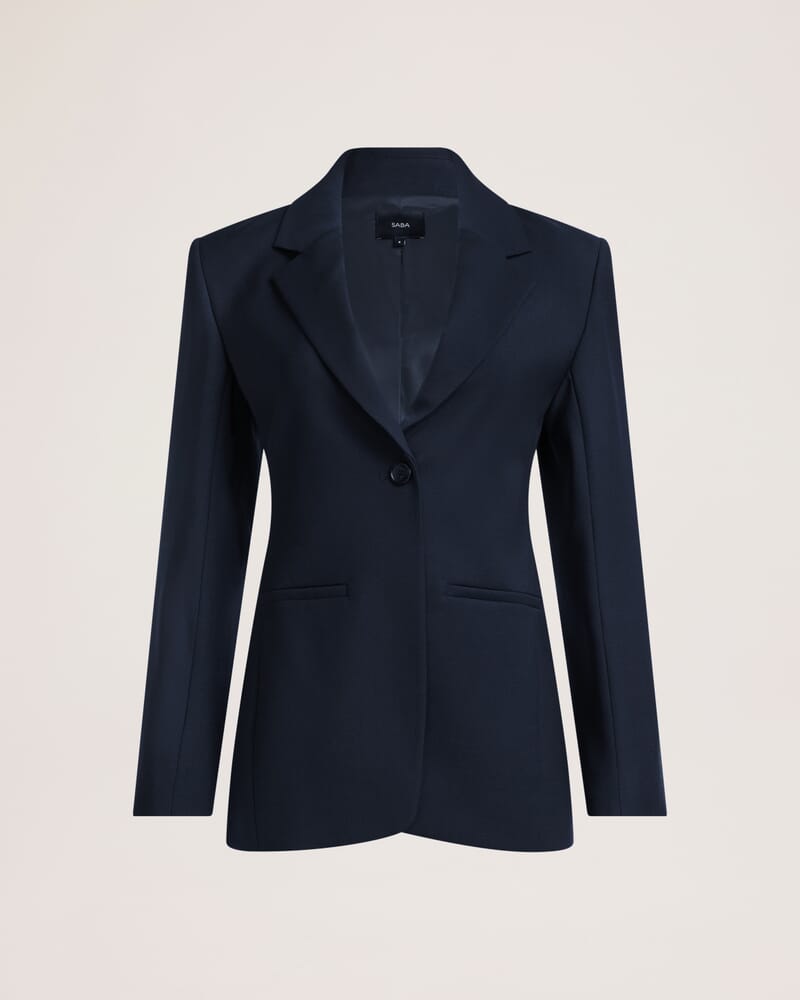 Celeste Wool Contoured Blazer in FRENCH NAVY