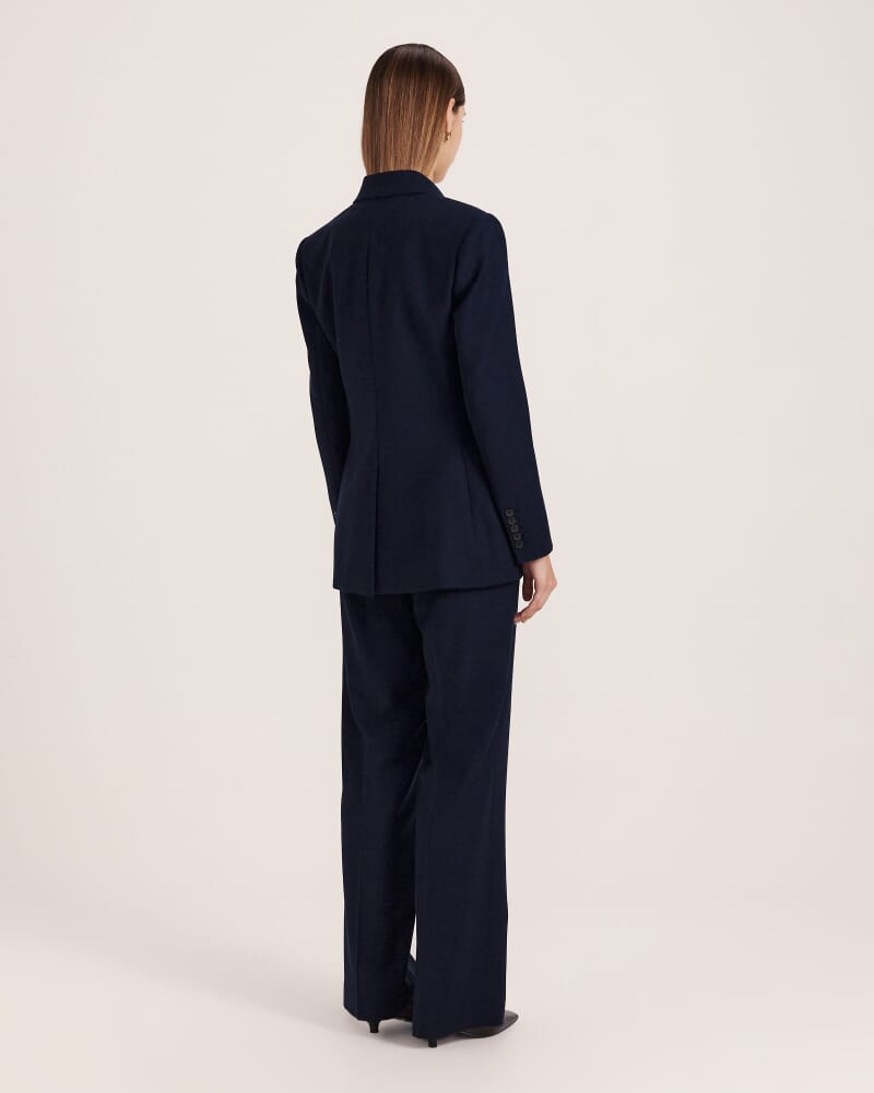 Celeste Wool Double Breasted Blazer in FRENCH NAVY