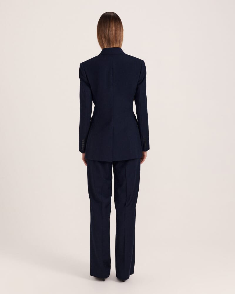 Celeste Wool Double Breasted Blazer in FRENCH NAVY