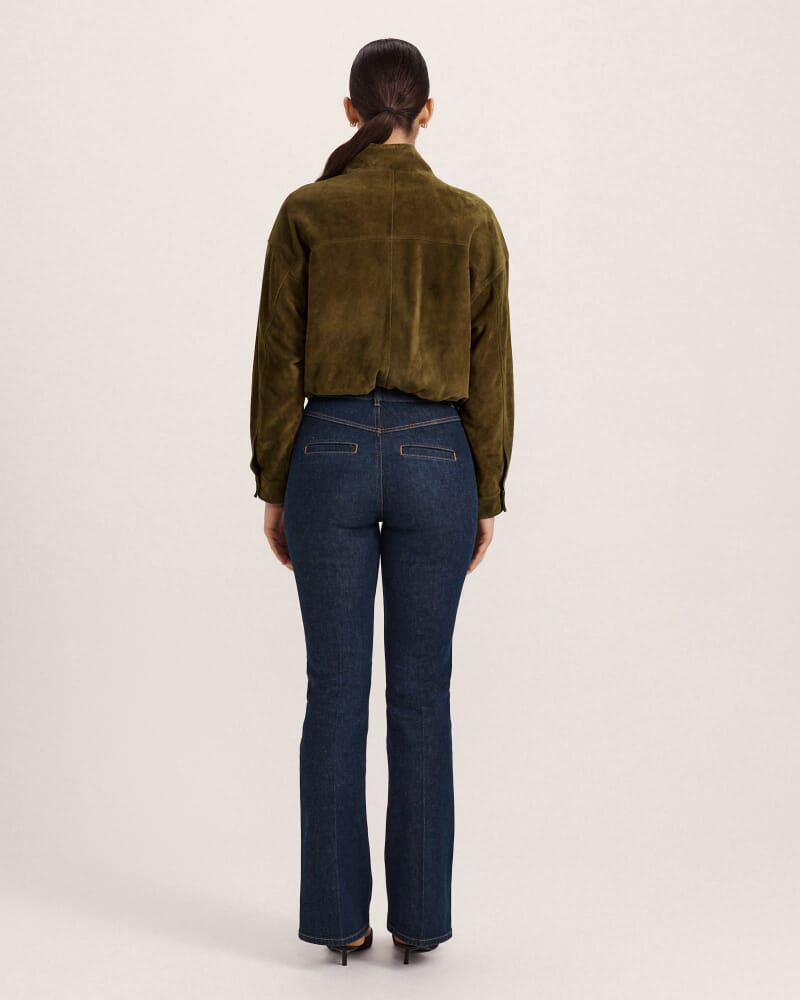 Sloane Suede Jacket in KHAKI