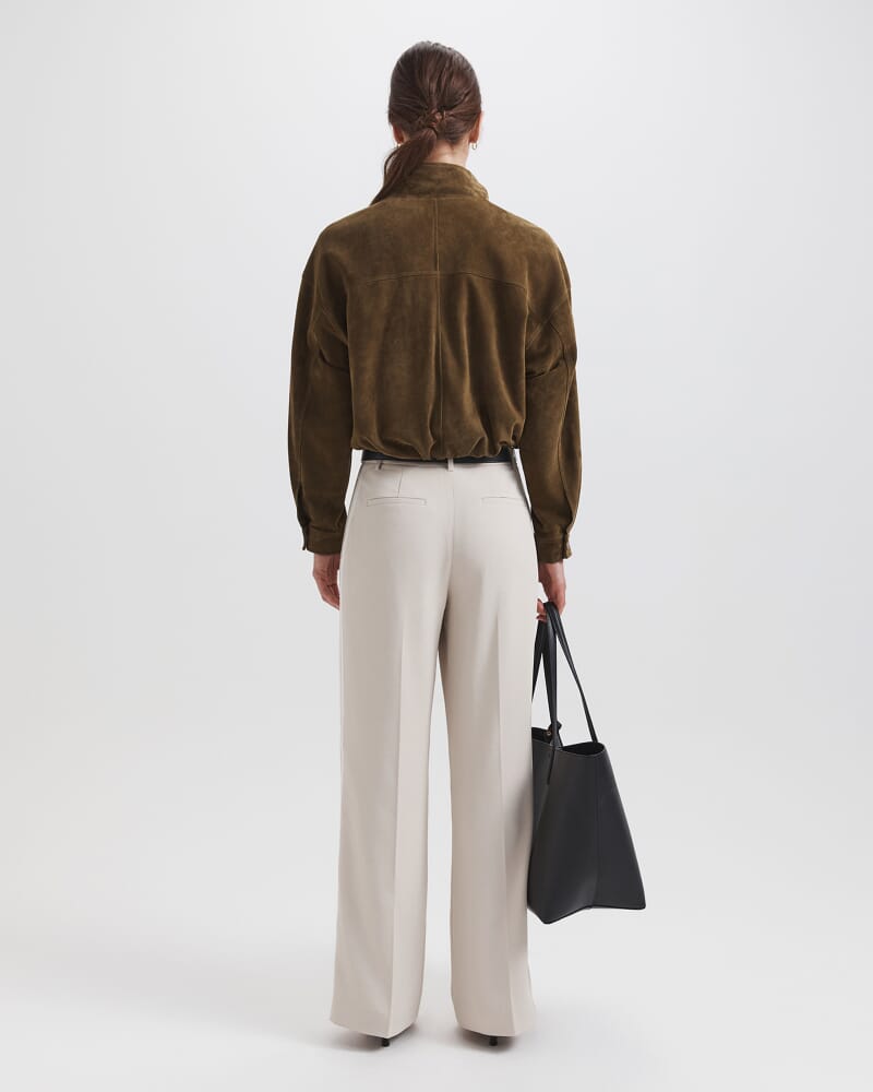 Sloane Suede Jacket in KHAKI
