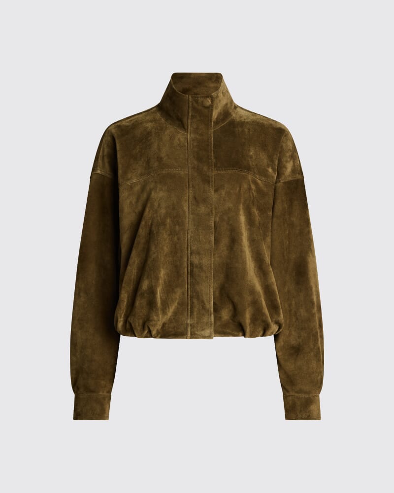Sloane Suede Jacket in KHAKI