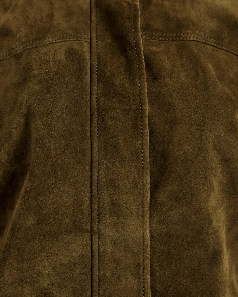 Sloane Suede Jacket in KHAKI
