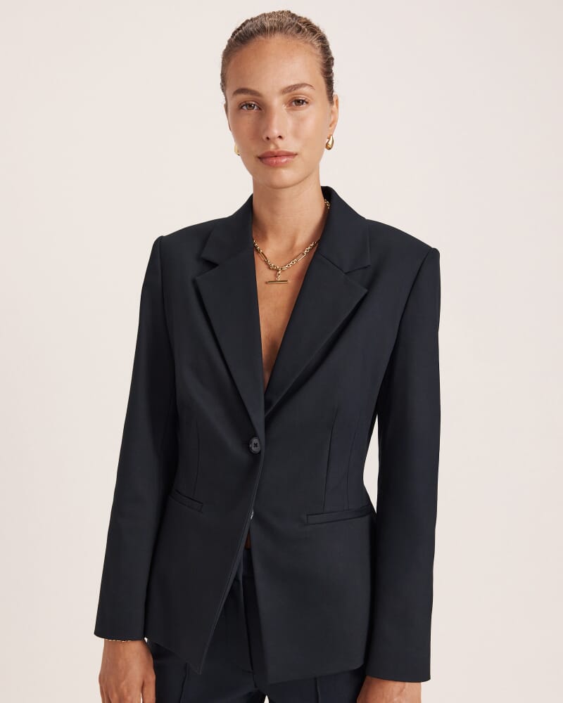 Tia Fitted Blazer in BLACK