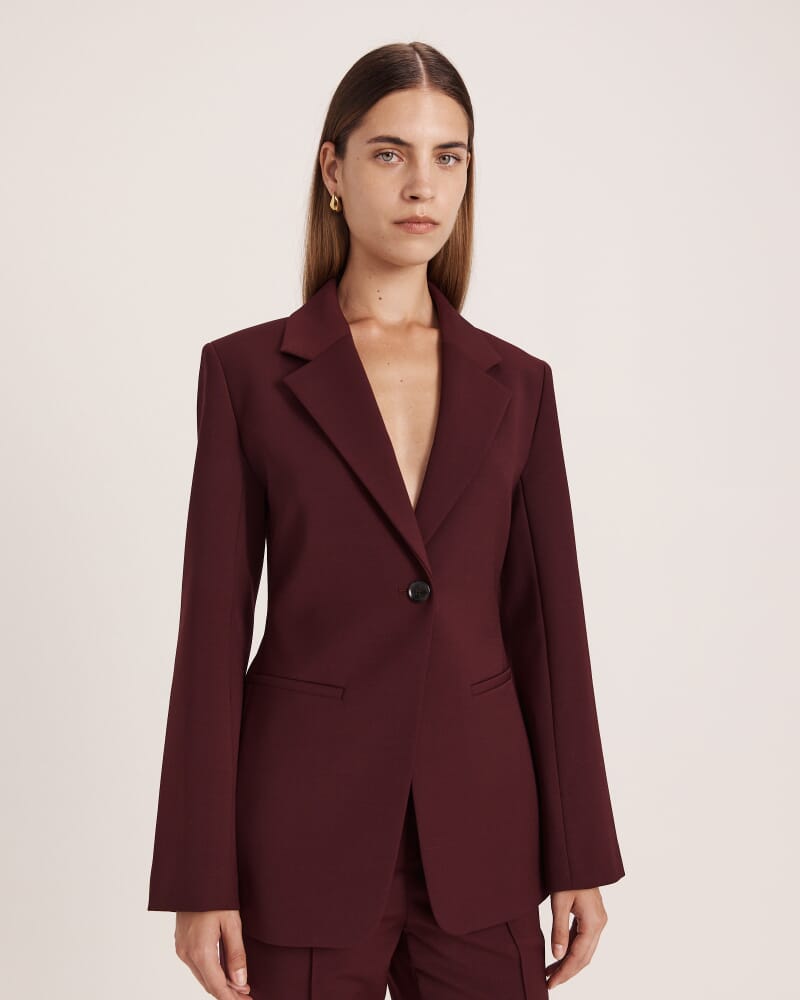 Bruna Contoured Blazer in MULBERRY