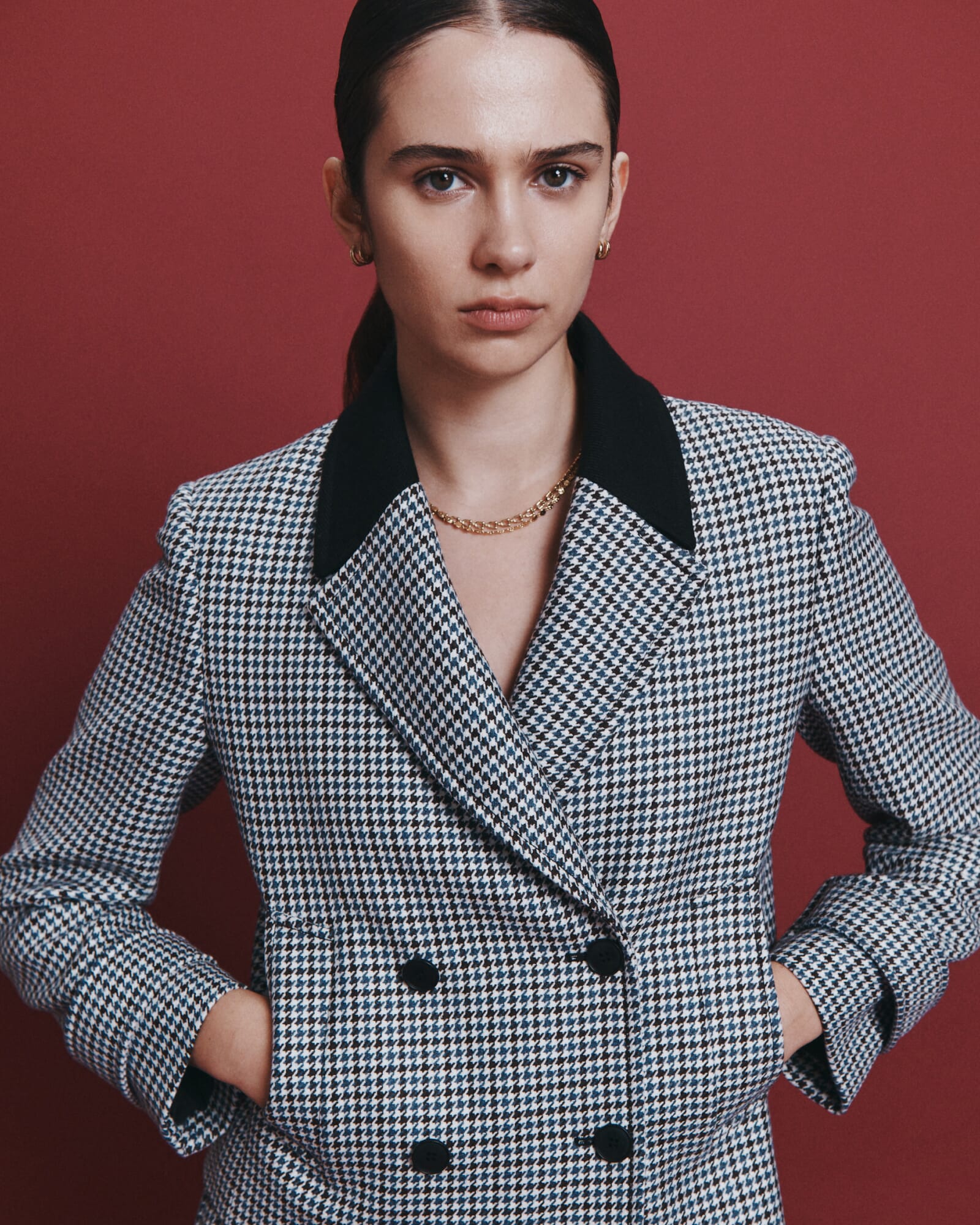 Prudence Wool Check Peacoat