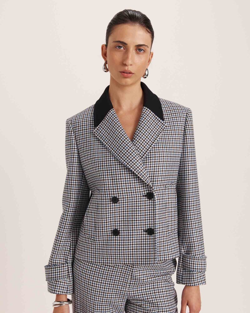 Prudence Wool Check Peacoat in MULTI