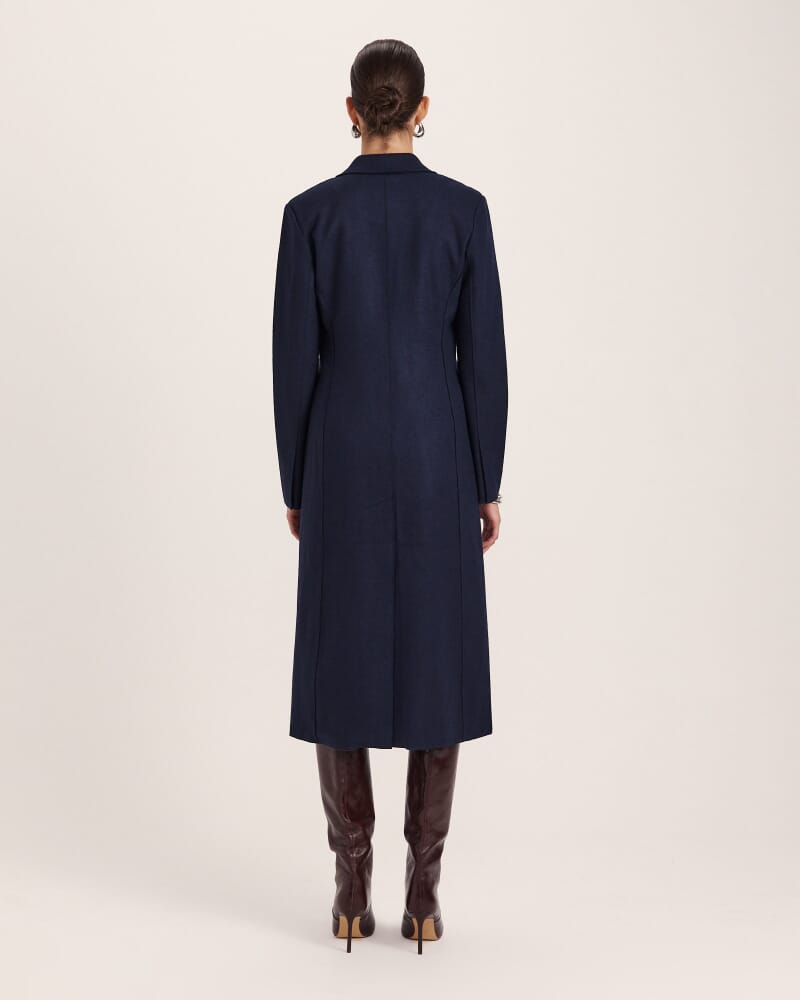 Karla Wool Long Coat in MIDNIGHT
