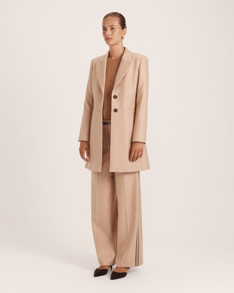 Prudence Wool Car Coat in BISCUIT