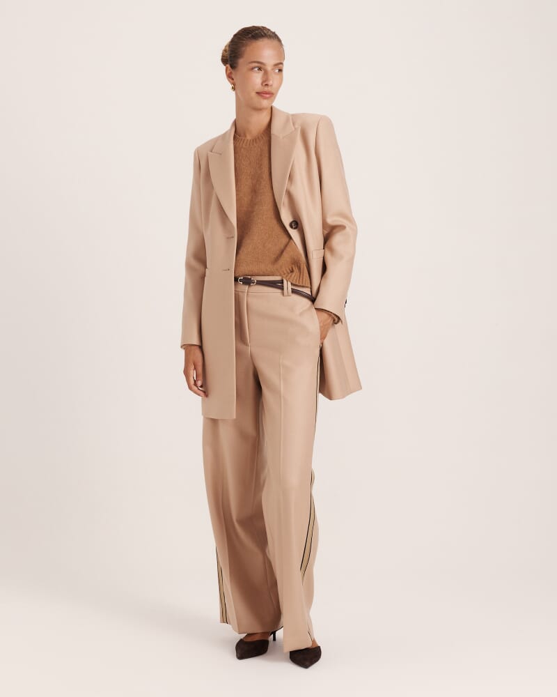 Prudence Wool Car Coat in BISCUIT