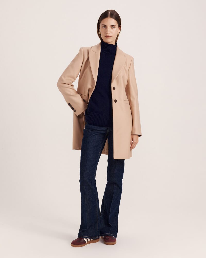 Prudence Wool Car Coat in BISCUIT