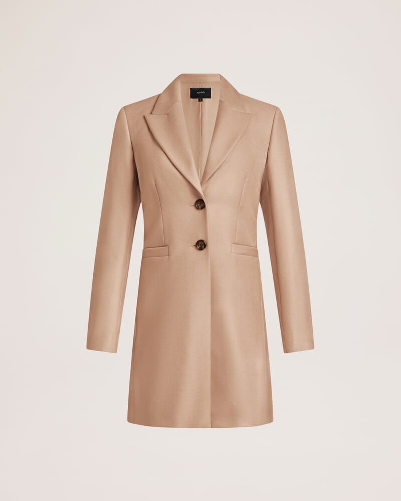 Prudence Wool Car Coat in BISCUIT