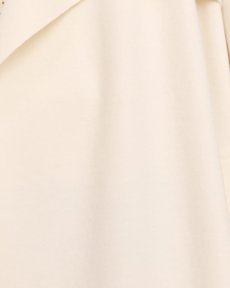 Karla Wool Longline Trench Coat in CREME