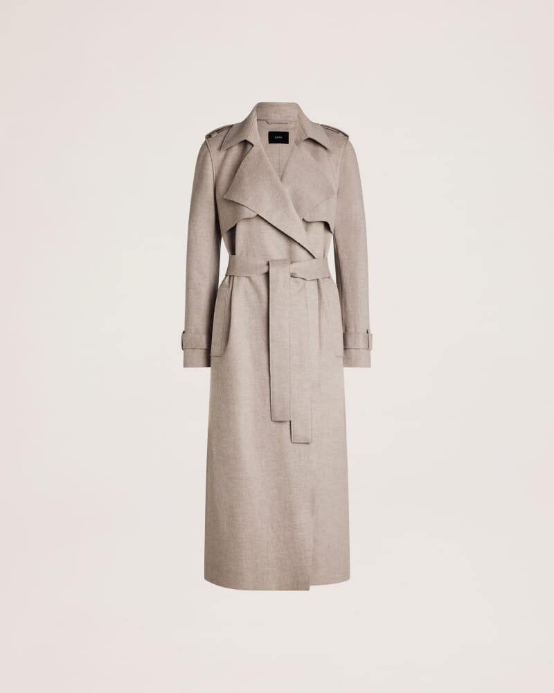 Karla Wool Longline Trench Coat in MINK