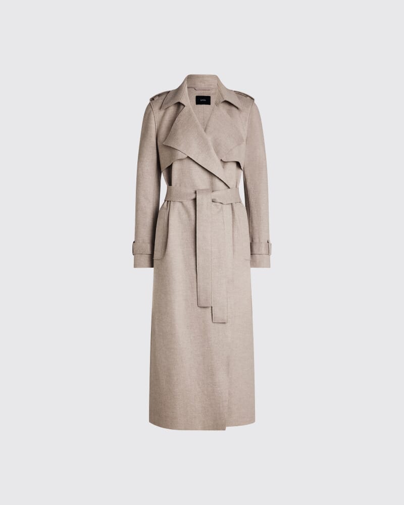 Karla Wool Longline Trench Coat in MINK