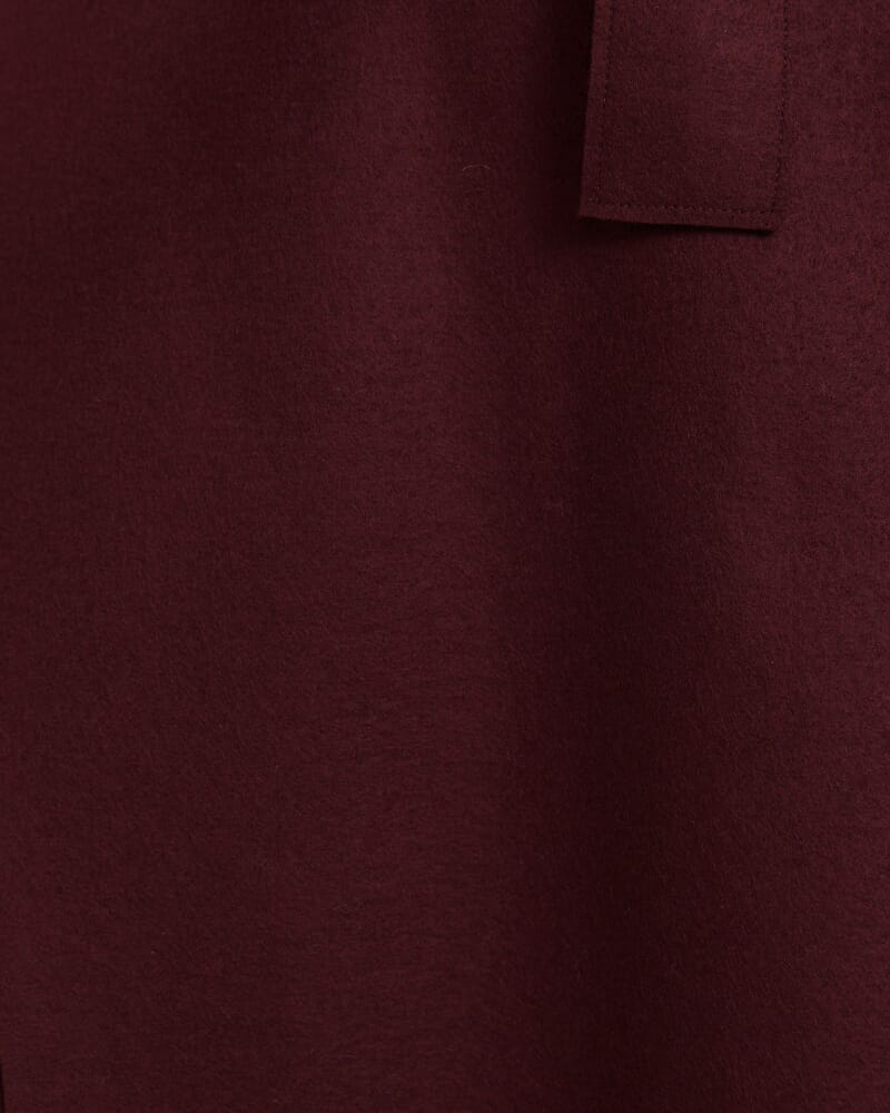 Karla Wool Longline Trench Coat in PLUM