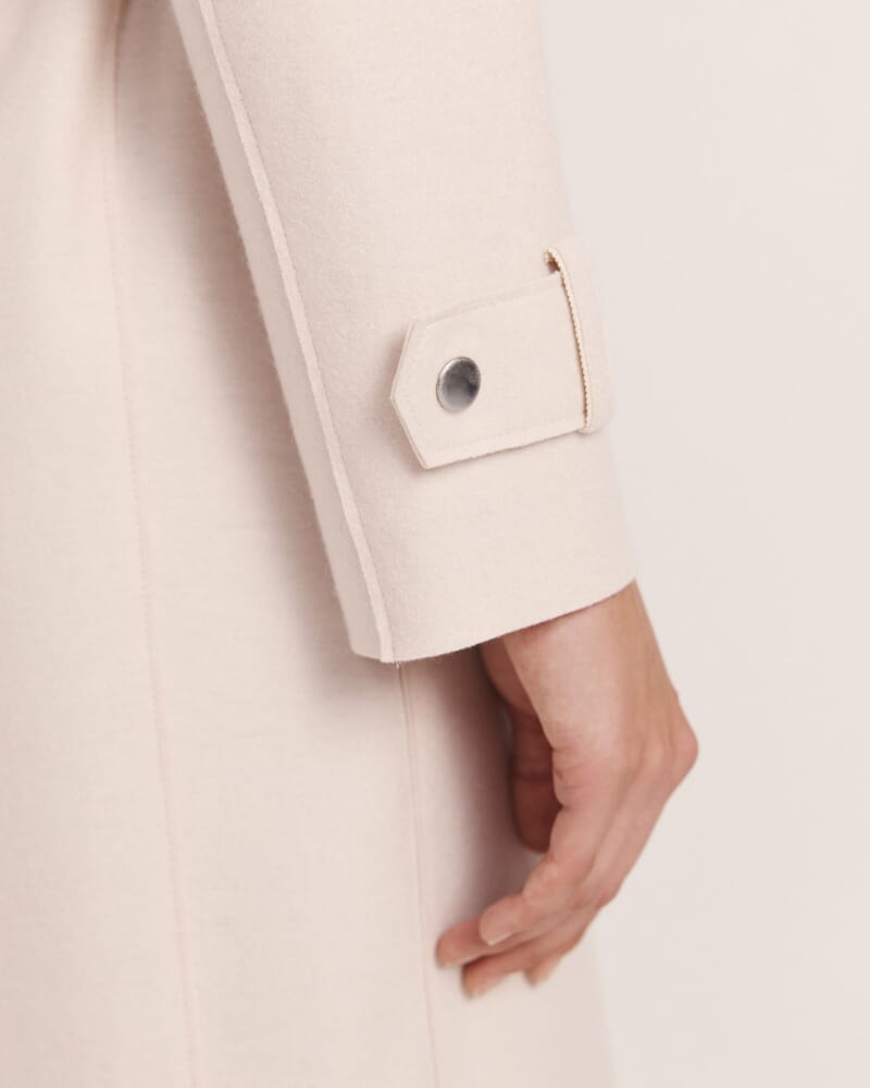 Karla Wool Longline Trench Coat in SOFT STONE