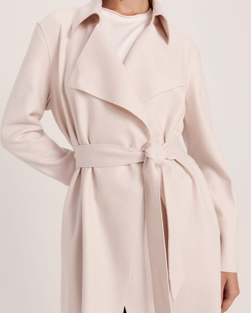 Karla Wool Short Trench in SOFT STONE