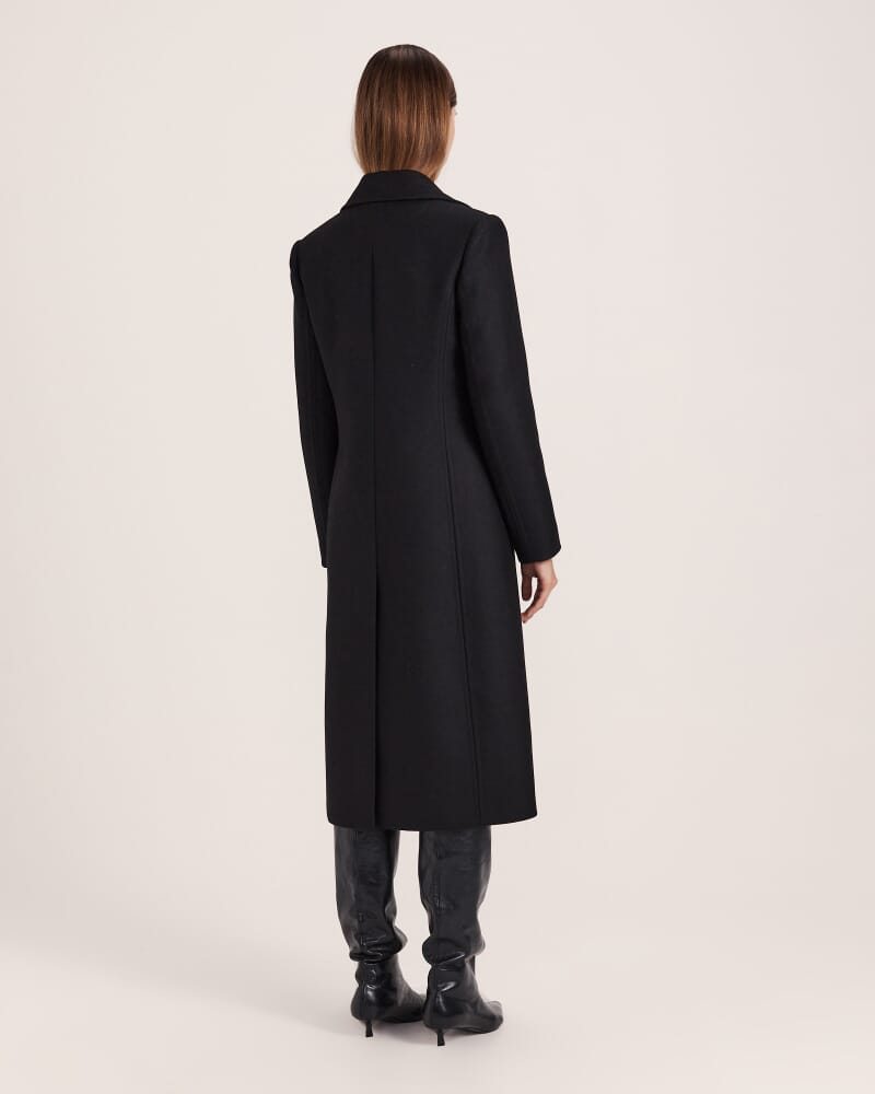 Prudence Wool Long Coat in BLACK