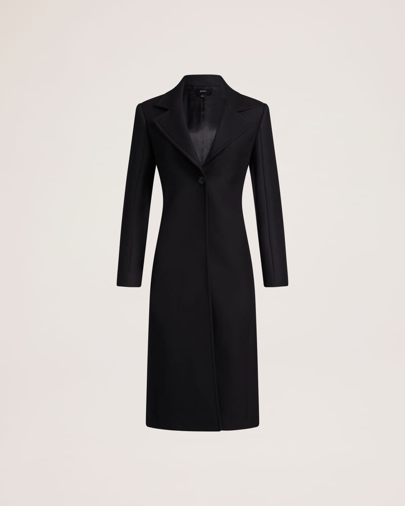 Prudence Wool Long Coat in BLACK