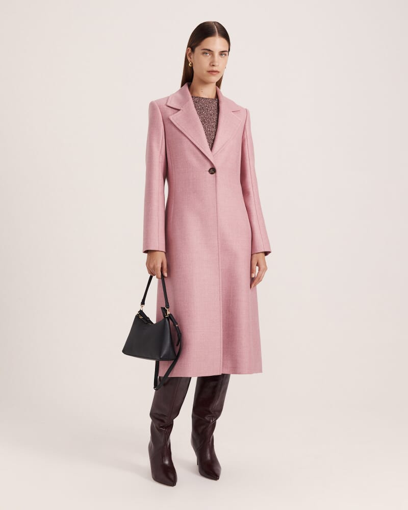 Prudence Wool Long Coat in BLUSH MELANGE