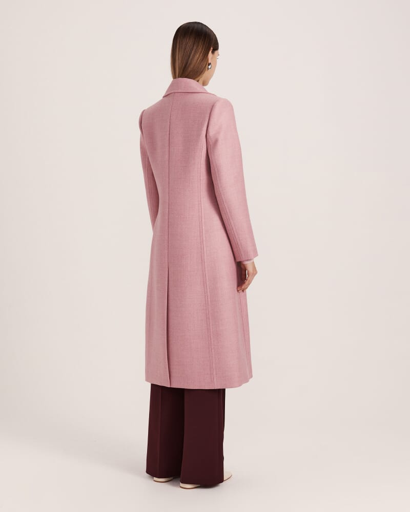 Prudence Wool Long Coat in BLUSH MELANGE