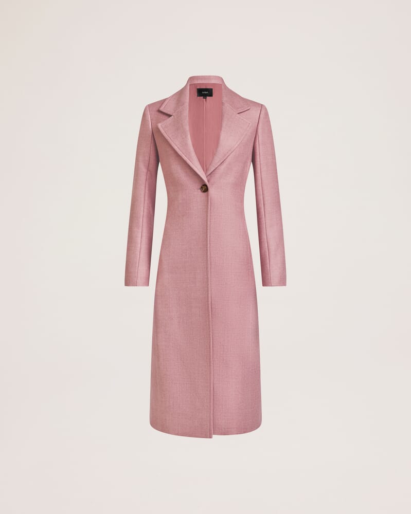 Prudence Wool Long Coat in BLUSH MELANGE
