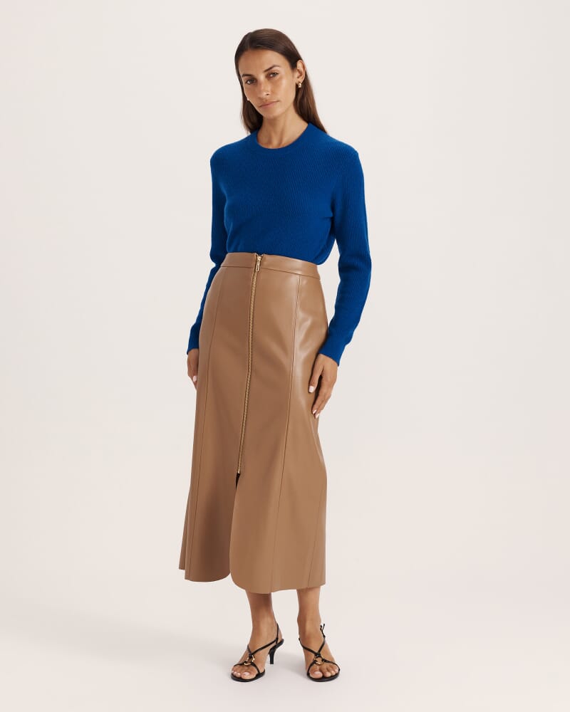 Nora Wool Cashmere Crew Knit in COBALT