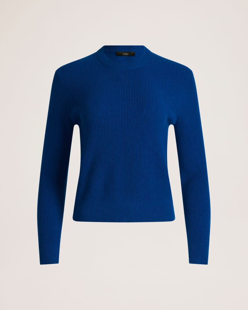 Nora Wool Cashmere Crew Knit in COBALT